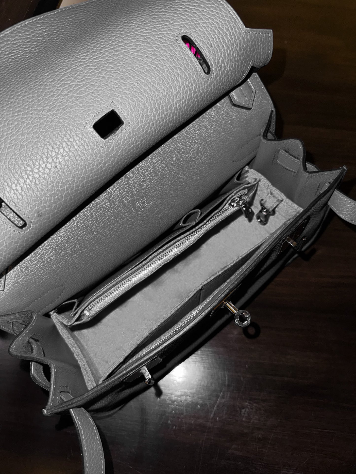 Bag insert for Hermes jypsiere silk bag organizer for luxury handbags. Hermes, The Row, Chanel, Loro Piana, LV, Dior